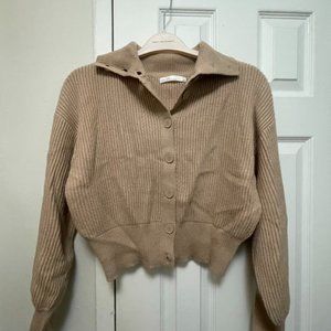 Oak + Fort Button Down Camel Sweater